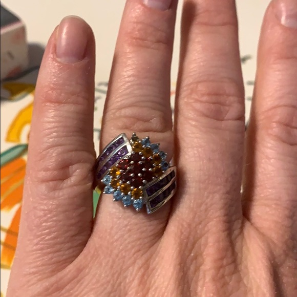 Multi-color 925 gem ring - Picture 5 of 6